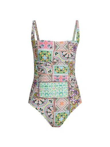 Johnny Was Women's Marilyn Lanthe Print Ruched One-Piece Swimsuit - Lanthe - Size XL | Thumbnail 1 Johnny Was Women's Marilyn Lanthe Print Ruched One-Piece Swimsuit - Lanthe - Size XL | Thumbnail 1