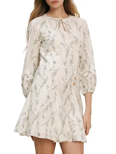 Veronica Beard Women's Dominick Printed Cotton-Silk A-Line Minidress - Dove Multi - Size 16 | Thumbnail 2 Veronica Beard Women's Dominick Printed Cotton-Silk A-Line Minidress - Dove Multi - Size 16 | Thumbnail 2