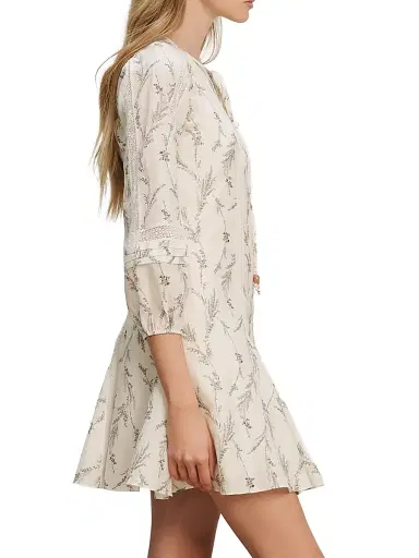 Veronica Beard Women's Dominick Printed Cotton-Silk A-Line Minidress - Dove Multi - Size 16 | Thumbnail 4 Veronica Beard Women's Dominick Printed Cotton-Silk A-Line Minidress - Dove Multi - Size 16 | Thumbnail 4