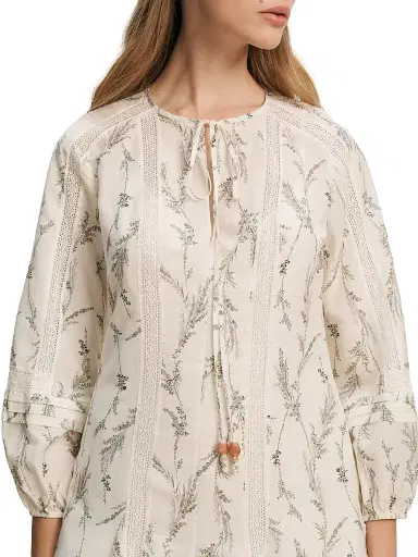 Veronica Beard Women's Dominick Printed Cotton-Silk A-Line Minidress - Dove Multi - Size 16 | Thumbnail 6 Veronica Beard Women's Dominick Printed Cotton-Silk A-Line Minidress - Dove Multi - Size 16 | Thumbnail 6