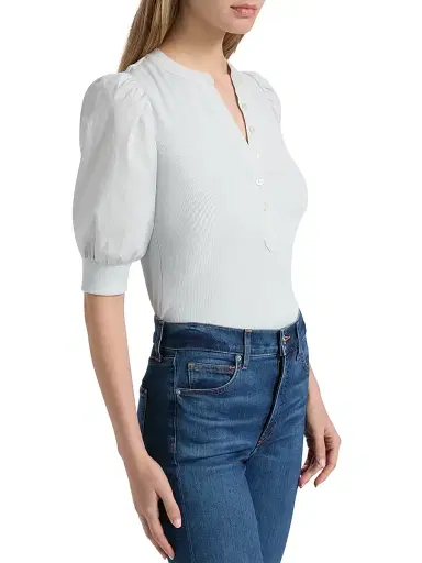 Veronica Beard Women's Coralee Cotton Top - River Mist | Thumbnail 4 Veronica Beard Women's Coralee Cotton Top - River Mist | Thumbnail 4