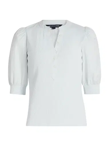 Veronica Beard Women's Coralee Cotton Top - River Mist | Thumbnail 1 Veronica Beard Women's Coralee Cotton Top - River Mist | Thumbnail 1