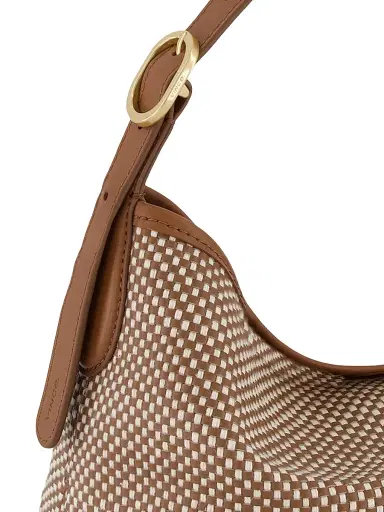Vince Women's Vivian Woven Leather Hobo Bag - Saddle Milk | Thumbnail 5 Vince Women's Vivian Woven Leather Hobo Bag - Saddle Milk | Thumbnail 5
