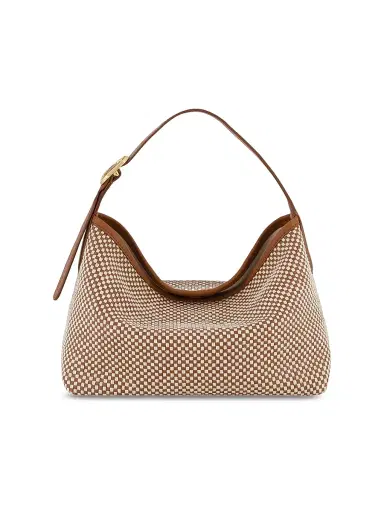Vince Women's Vivian Woven Leather Hobo Bag - Saddle Milk | Thumbnail 1 Vince Women's Vivian Woven Leather Hobo Bag - Saddle Milk | Thumbnail 1