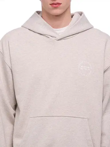 Helmut Lang Men's Stamp Cotton Hoodie - Light Grey Melange - Size XL | Thumbnail 6 Helmut Lang Men's Stamp Cotton Hoodie - Light Grey Melange - Size XL | Thumbnail 6