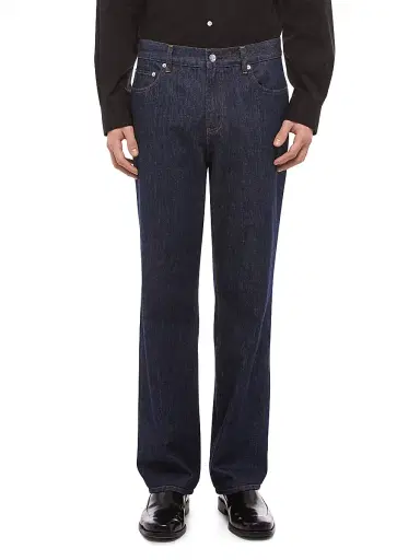 Helmut Lang Men's Mid-Rise Slim-Fit Straight-Leg Jeans - Rinsed Indigo - Size 38 | Thumbnail 1 Helmut Lang Men's Mid-Rise Slim-Fit Straight-Leg Jeans - Rinsed Indigo - Size 38 | Thumbnail 1