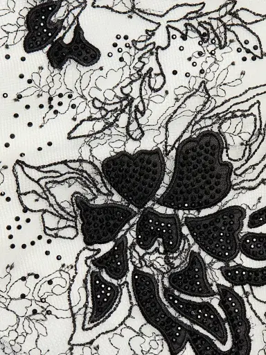 Kobi Halperin Women's Devyn Floral Lace Blouse - White Black - Size XL | Thumbnail 7 Kobi Halperin Women's Devyn Floral Lace Blouse - White Black - Size XL | Thumbnail 7