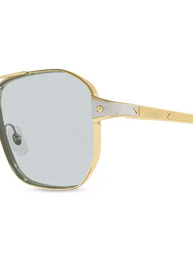 Cartier Men's Santos Evolution 59MM 24K-Gold-Plated & Platinum-Plated Metal Navigator Sunglasses - Gold Grey | Thumbnail 8 Cartier Men's Santos Evolution 59MM 24K-Gold-Plated & Platinum-Plated Metal Navigator Sunglasses - Gold Grey | Thumbnail 8