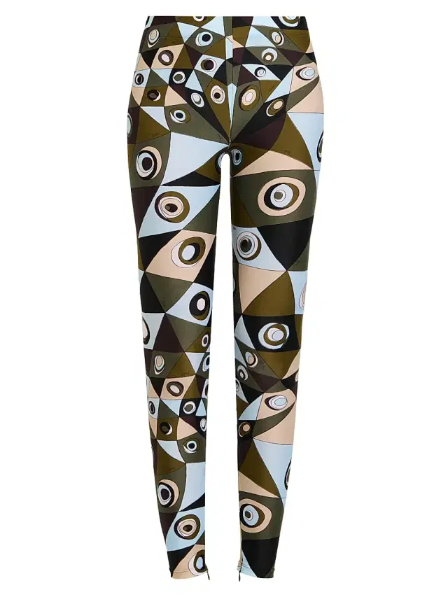 Women's L'Alba Printed Mid-Rise Leggings - Khaki Blue Women's L'Alba Printed Mid-Rise Leggings - Khaki Blue