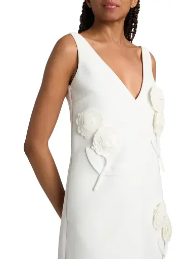 Self-Portrait Women's Paillette-Embellished Flower-Appliqué Minidress - White | Thumbnail 6 Self-Portrait Women's Paillette-Embellished Flower-Appliqué Minidress - White | Thumbnail 6