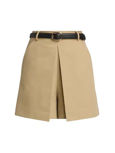Self-Portrait Women's Gaberdine Belted Skort | Thumbnail 1 Self-Portrait Women's Gaberdine Belted Skort | Thumbnail 1