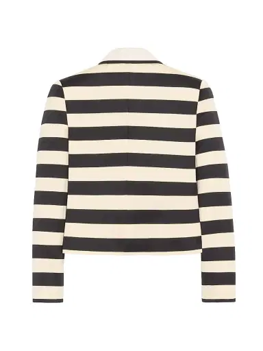 Valentino Garavani Women's Maxi Barre Cotton Satin Jacket - Vanilla Black Paris | Thumbnail 2 Valentino Garavani Women's Maxi Barre Cotton Satin Jacket - Vanilla Black Paris | Thumbnail 2