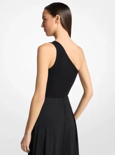 Michael Kors Collection Stretch Cashmere Blend One-Shoulder Bodysuit | Thumbnail 3 Michael Kors Collection Stretch Cashmere Blend One-Shoulder Bodysuit | Thumbnail 3