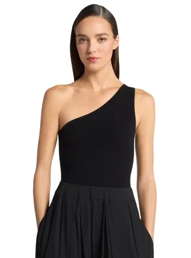 Michael Kors Collection Stretch Cashmere Blend One-Shoulder Bodysuit | Thumbnail 1 Michael Kors Collection Stretch Cashmere Blend One-Shoulder Bodysuit | Thumbnail 1