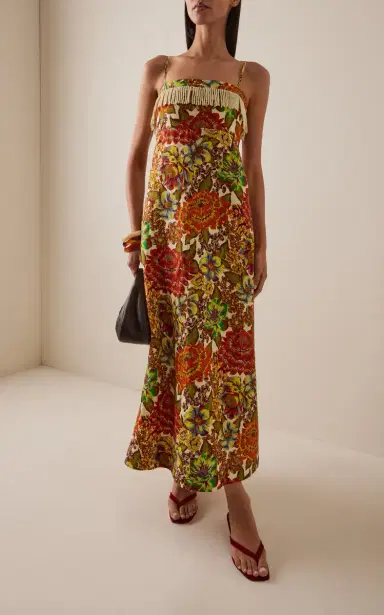 ALÉMAIS Lana Fringed Floral Linen Day Dress | Thumbnail 2 ALÉMAIS Lana Fringed Floral Linen Day Dress | Thumbnail 2