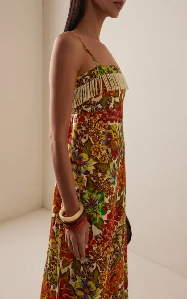 ALÉMAIS Lana Fringed Floral Linen Day Dress | Thumbnail 3 ALÉMAIS Lana Fringed Floral Linen Day Dress | Thumbnail 3