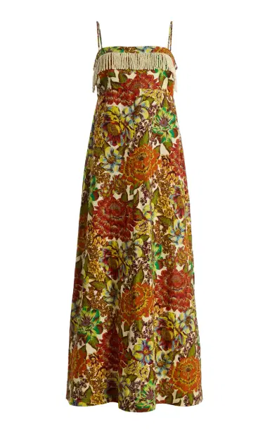 ALÉMAIS Lana Fringed Floral Linen Day Dress | Thumbnail 1 ALÉMAIS Lana Fringed Floral Linen Day Dress | Thumbnail 1