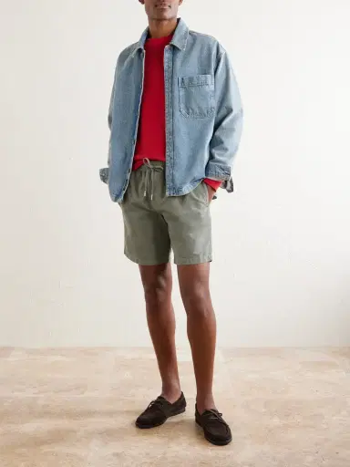 MR P. Straight-Leg Cotton and Linen-Blend Twill Drawstring Shorts - Men | Thumbnail 2 MR P. Straight-Leg Cotton and Linen-Blend Twill Drawstring Shorts - Men | Thumbnail 2