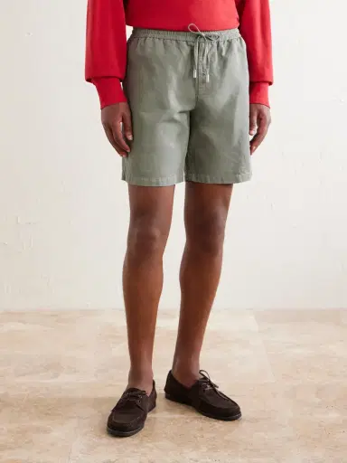 MR P. Straight-Leg Cotton and Linen-Blend Twill Drawstring Shorts - Men | Thumbnail 3 MR P. Straight-Leg Cotton and Linen-Blend Twill Drawstring Shorts - Men | Thumbnail 3