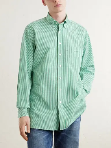 Drake's Button-Down Collar Striped Cotton-Poplin Shirt - Men | Thumbnail 3 Drake's Button-Down Collar Striped Cotton-Poplin Shirt - Men | Thumbnail 3