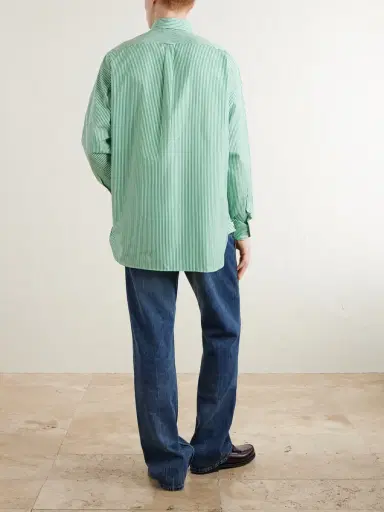 Drake's Button-Down Collar Striped Cotton-Poplin Shirt - Men | Thumbnail 4 Drake's Button-Down Collar Striped Cotton-Poplin Shirt - Men | Thumbnail 4