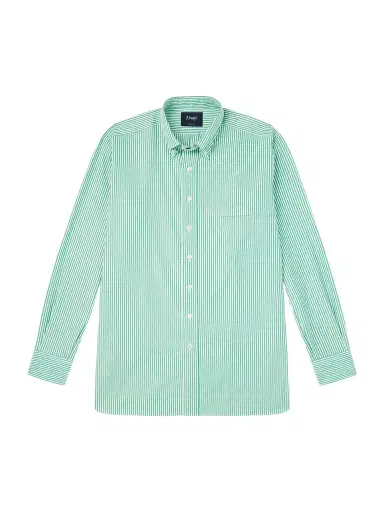 Drake's Button-Down Collar Striped Cotton-Poplin Shirt - Men | Thumbnail 1 Drake's Button-Down Collar Striped Cotton-Poplin Shirt - Men | Thumbnail 1