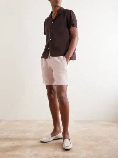 MR P. Straight-Leg Cotton and Linen-Blend Twill Drawstring Shorts - Men | Thumbnail 2 MR P. Straight-Leg Cotton and Linen-Blend Twill Drawstring Shorts - Men | Thumbnail 2