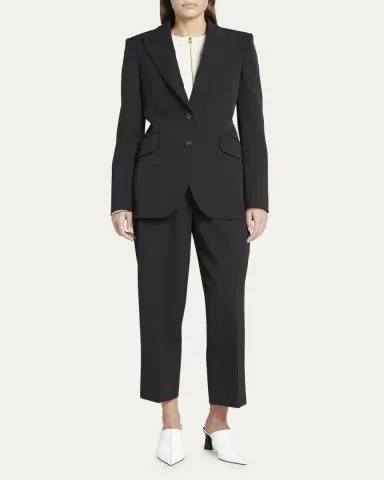 Stella McCartney Single-Breasted Fitted Wool-Blend Blazer | Thumbnail 2 Stella McCartney Single-Breasted Fitted Wool-Blend Blazer | Thumbnail 2