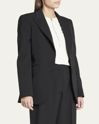 Stella McCartney Single-Breasted Fitted Wool-Blend Blazer | Thumbnail 4 Stella McCartney Single-Breasted Fitted Wool-Blend Blazer | Thumbnail 4