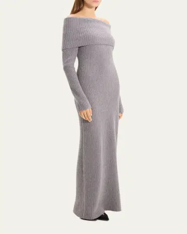 Theory Off-The-Shoulder Wool-Cashmere Sweater Dress | Thumbnail 4 Theory Off-The-Shoulder Wool-Cashmere Sweater Dress | Thumbnail 4
