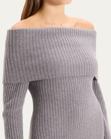 Theory Off-The-Shoulder Wool-Cashmere Sweater Dress | Thumbnail 5 Theory Off-The-Shoulder Wool-Cashmere Sweater Dress | Thumbnail 5