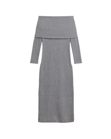 Theory Off-The-Shoulder Wool-Cashmere Sweater Dress | Thumbnail 1 Theory Off-The-Shoulder Wool-Cashmere Sweater Dress | Thumbnail 1