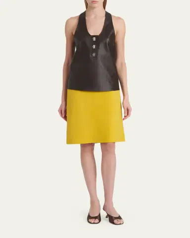 Ferragamo Toggle Nappa Leather Racerback Tank Top | Thumbnail 2 Ferragamo Toggle Nappa Leather Racerback Tank Top | Thumbnail 2