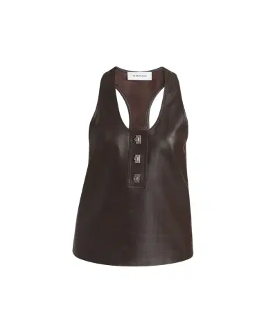 Ferragamo Toggle Nappa Leather Racerback Tank Top | Thumbnail 1 Ferragamo Toggle Nappa Leather Racerback Tank Top | Thumbnail 1