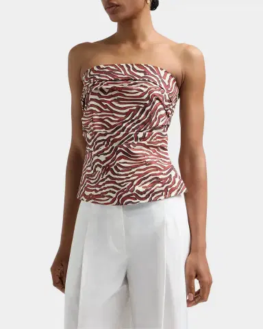 Proenza Schouler White Label Maisy Strapless Ruched Top in Poplin | Thumbnail 4 Proenza Schouler White Label Maisy Strapless Ruched Top in Poplin | Thumbnail 4