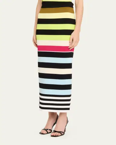 Christopher John Rogers Striped Knit Body-Con Midi Skirt | Thumbnail 4 Christopher John Rogers Striped Knit Body-Con Midi Skirt | Thumbnail 4