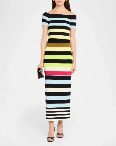 Christopher John Rogers Striped Knit Body-Con Midi Skirt | Thumbnail 6 Christopher John Rogers Striped Knit Body-Con Midi Skirt | Thumbnail 6