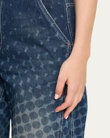 CHRISTOPHER JOHN ROGERS Halftone Wiggle Dot Button-Front Wide-Leg Jeans | Thumbnail 5 CHRISTOPHER JOHN ROGERS Halftone Wiggle Dot Button-Front Wide-Leg Jeans | Thumbnail 5