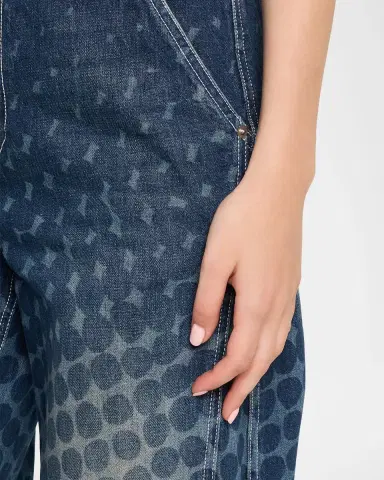 CHRISTOPHER JOHN ROGERS Halftone Wiggle Dot Button-Front Wide-Leg Jeans | Thumbnail 9 CHRISTOPHER JOHN ROGERS Halftone Wiggle Dot Button-Front Wide-Leg Jeans | Thumbnail 9