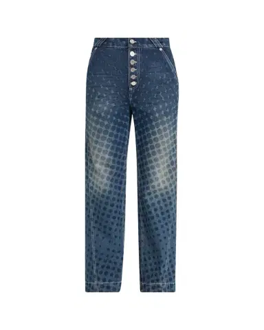 CHRISTOPHER JOHN ROGERS Halftone Wiggle Dot Button-Front Wide-Leg Jeans | Thumbnail 1 CHRISTOPHER JOHN ROGERS Halftone Wiggle Dot Button-Front Wide-Leg Jeans | Thumbnail 1