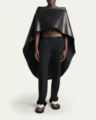 Balenciaga Smooth Leather High-Low Cape | Thumbnail 2 Balenciaga Smooth Leather High-Low Cape | Thumbnail 2