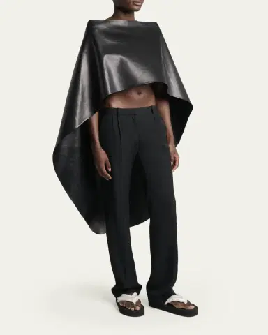 Balenciaga Smooth Leather High-Low Cape | Thumbnail 4 Balenciaga Smooth Leather High-Low Cape | Thumbnail 4