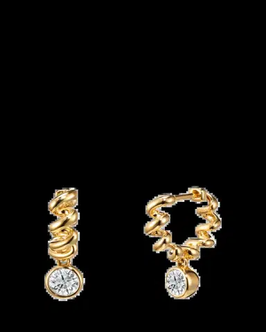 Boochier 18K Yellow Gold Diamond Slinkee Huggie Drop Earrings | Thumbnail 2 Boochier 18K Yellow Gold Diamond Slinkee Huggie Drop Earrings | Thumbnail 2