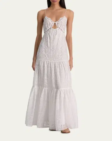 Alice + Olivia Nicky Lace Tiered Maxi Dress | Thumbnail 2 Alice + Olivia Nicky Lace Tiered Maxi Dress | Thumbnail 2