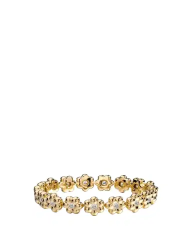 Boochier 18K Yellow Gold Round Diamond Flower Puff Bracelet | Thumbnail 1 Boochier 18K Yellow Gold Round Diamond Flower Puff Bracelet | Thumbnail 1