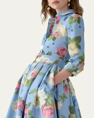 Carolina Herrera Ana Floral Button-Down Shirt | Thumbnail 4 Carolina Herrera Ana Floral Button-Down Shirt | Thumbnail 4