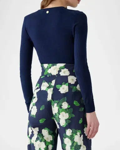 Carolina Herrera Sequined Floral Embroidered Crewneck Cardigan | Thumbnail 6 Carolina Herrera Sequined Floral Embroidered Crewneck Cardigan | Thumbnail 6