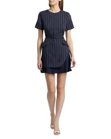 SIMKHAI Blakely Striped Layered Minidress | Thumbnail 1 SIMKHAI Blakely Striped Layered Minidress | Thumbnail 1