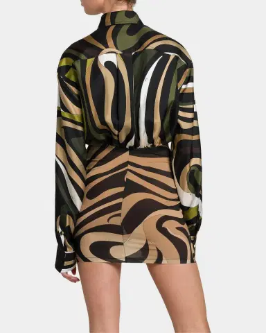 Pucci Abstract-Print Silk Mini Shirtdress | Thumbnail 3 Pucci Abstract-Print Silk Mini Shirtdress | Thumbnail 3
