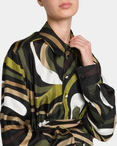 Pucci Abstract-Print Silk Mini Shirtdress | Thumbnail 5 Pucci Abstract-Print Silk Mini Shirtdress | Thumbnail 5